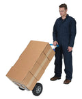 Beefy Aluminum Double Loop Handle Hand Truck For Heavy Loads, 18.5 In By 20 In By 49.25 In, 500 Lb Capacity, Pneumatic Tires, Silver with boxes