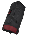 Travelers Club 32-in expandable rolling duffel bag, black with red base, luggage side view