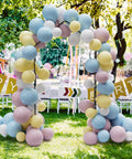 Metal Garden Arch Trellis For Climbing Plants Outdoor 8.2 Ft Tall Arbor With Planter Boxes Ideal For Weddings Ceremony Decor with colorful balloons