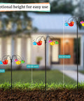 Outdoor Glass Hummingbird Feeders Set With Six Hand Blown Glass Balls On An Adjustable Shepherds Hook Pole For Garden Decor
