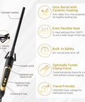 Image of Extra Slim Curling Iron for Tight Curls and Clearly Defined Spiral Ringlets with ceramic-coated 3/8 inch barrel.