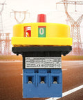 Up To 32A Rotary Switch With 3 Pole 2 Position Disconnect Rotary Cam Selector for industrial power control, close-up front view