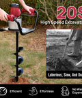 Person using 1500W Electric Post Hole Digger With 6 Inch Digging Bit And Extension Rods For Farmland And Garden Projects