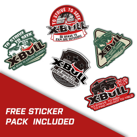Free sticker pack with X-BULL logos included in Beefed Up Off Road Recovery Traction Tracks For Sand Snow Mud 4x4 Vehicles