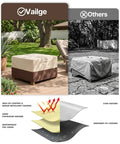 Square Patio Ottoman Cover Waterproof Outdoor Shield With Padded Handles Beefed Up Heavy Duty Fit For Small Beige Brown Ottomans And Side Tables UV Stabilized 600D Oxford Fabric comparison.