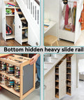 Beefy Undermount Drawer Slides 260 Lb Load Capacity 16 Inch 1 Pair Full Extension Ball Bearing Concealed Bottom Mount Rails in use under stair and base cabinets