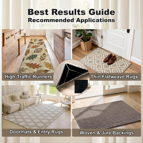 14 Pack Rug Grippers Set With Triangle Trapezoid And Square Shapes Non Slip Double Sided Rug Tape guide for various rug types
