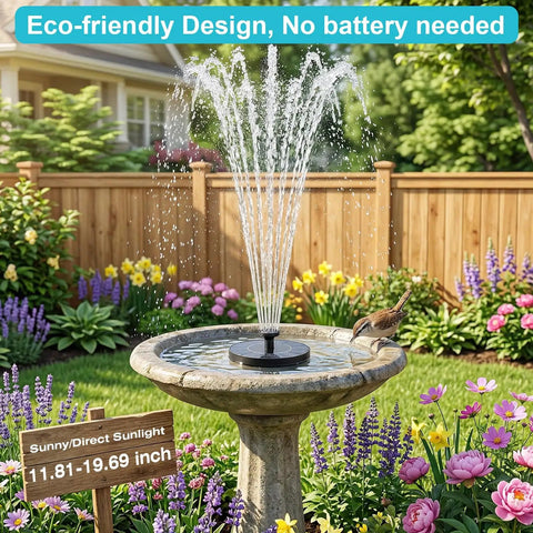 Solar Powered Bird Bath Fountain Pump Upgrade Mini Free Standing Water Pump For Garden Outdoor Pond Fish Tank And Pool Eco Friendly No Battery Needed Breezy Setup in garden