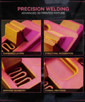 Premium Six Pack Solder Helper Fixtures For Electric Wire Welding, Compact Alignment Clamps For Precise Cable Assembly And Home Repairs In Black Red Gold, detailed view of advanced 3D printed fixture.