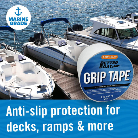 Outdoor Stair Tread Tape Non Slip 4 Inch By 40 Foot White Roll Waterproof Traction Tape for decks and boats
