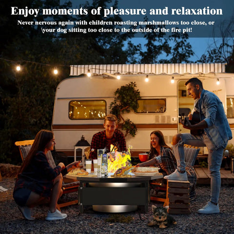 Surround Tabletop For Solo Stove Bonfire Ranger Two Point Zero And Mesa with UV Resistant Fabric Guard at campfire setting