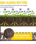 Cross-section of Big Ol Raised Garden Bed On Wheels With Grow Grid And Storage Shelf showing semi-closed bottom for drainage.
