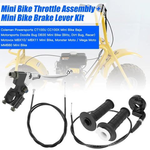 Ride Ready Mini Bike Throttle Assembly Kit With Brake Clutch Lever For Coleman CT100U CC100X Baja Doodlebug DB30 Motovox MBX10