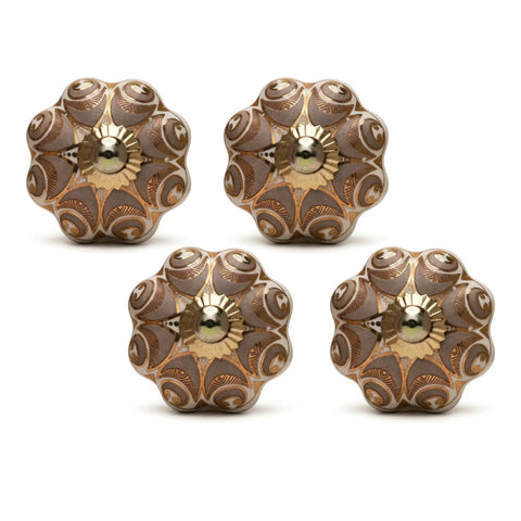 Handmade Ceramic Cabinet Knobs and Drawer Pulls Dope Pumpkin Gold Boho Kitchen Door Hardware Cupboard Wardrobe Pull Handles