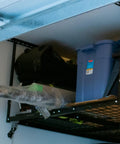 Overhead Garage Storage Rack Ceiling Mounted For Quick Space Saving Organization Of Tools Totes And Gear Durable Steel
