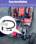 Beefed Up Brake Master Cylinder With Caliper Pads Assembly for 196cc Coleman KT196 Go Kart shown with go-kart background view