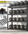 40 Inch Wide Heavy Duty Garage Shelving Unit With Wire Mesh Panels 560 Lb Per Shelf 2240 Lb Total Capacity Sturdy Steel Frame For Home Workshop And Small Biz Storage, black steel frame