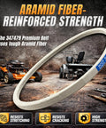 Beefy Heavy Duty Drive Belt Half Inch By 36 Inch Replacement For Lawn Mowers Snowblowers And Industrial Machinery Aramid Fiber