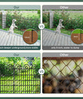 Comparison of 15 Panels Tall Garden Animal Barrier Fence With Gate and a generic fence, showing underground stability difference.