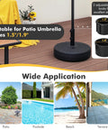 Beefy Fillable Umbrella Base Stand, 80 lb heavy duty HDPE with 2 adjustable knobs for 1.5-1.9 inch poles, patio application