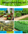 42 Pcs All In One Drip Irrigation Fittings Kit With Switch Valves Tees Elbows End Caps Plugs For Garden Patio Flower Bed