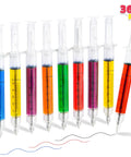 36 Pack Syringe Pens Set With Retractable Tip In Multi Color Ink Red Black Blue For Nurse Gifts Party Favors