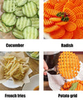 Rpanle stainless steel crinkle cutter for vegetables; cucumber, radish, crinkle-fries, potato grid.