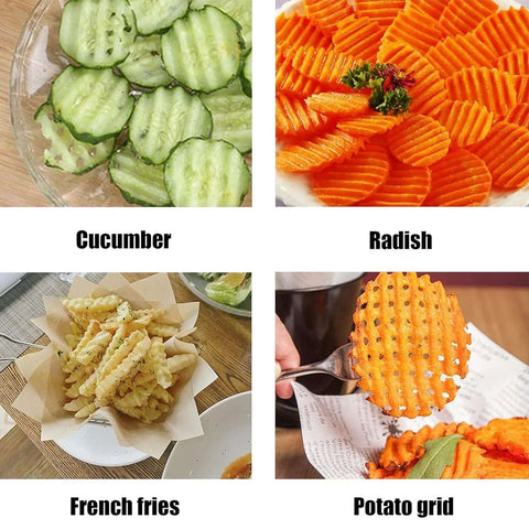 Rpanle stainless steel crinkle cutter for vegetables; cucumber, radish, crinkle-fries, potato grid.