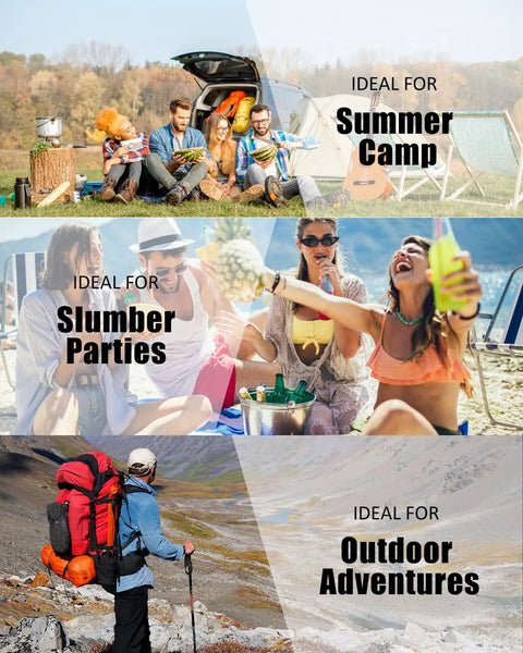 Groups enjoying activities with Ultra Lightweight Three Season Sleeping Bag For Adults Backpacking Waterproof Cold Weather Ready.