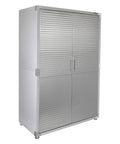 Lockable Solid Steel Storage Cabinet With Adjustable Shelves For Garage Warehouse Office And Classroom 48 W X 24 D X 72 H Built Tough For Everyday Use With Stainless Doors, front view