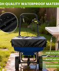 Built Tough Heavy Duty 600D Waterproof Broadcast Spreader Cover For 85-100 Lb Fertilizer Seed Salt Spreaders in garden setting