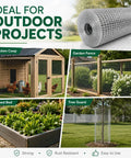 Heavy Duty Galvanized Hardware Cloth Wire Mesh Roll 1/4 Inch By 36 Inches Wide 100 Feet Long 23 Gauge Zinc Coated used for chicken coop and garden fencing.