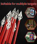 6.6 Inch Aluminum Mini Crossbow Bolts Set, 12 Pack, 50-80 LB Draw with red finish and sharp blade tips