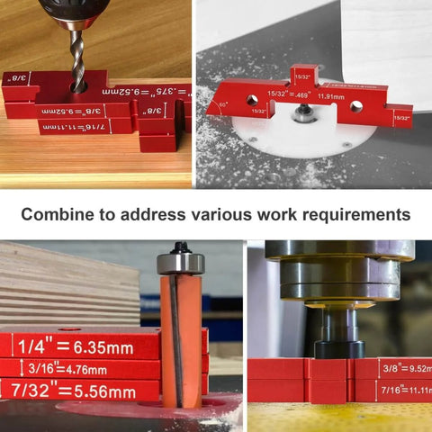 Aluminum Setup Blocks 14 Piece Set With Case For Woodworking Includes Height Gauge Router Table Saw Depth And Angle Fence Alignment