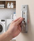 Heavy Duty Water Heater Wall Mount Bracket Kit 2 Pack Hollow Wall Supports For Secure Easy Install DIY Friendly Space Saving Mounting For Home Appliances Durable Metal Brackets For Water Heaters And More, metal wall bracket installed