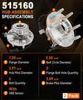 2 Pack Front Wheel Bearing Hub Assembly 515160 Fits Chevy Silverado 1500 Suburban Tahoe GMC Sierra 1500 Yukon Cadillac Escalade XTS ABS 6 Lug 2014 Through 2020 Vehicles