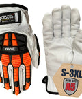 Goatskin Leather Impact Gloves for Heavy Duty Work with Full 360 Degree Cut Resistant Barrier, ANSI Cut A5 Protection, size S-3XL