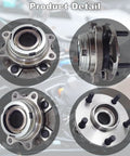 Pair Of Two Front Wheel Hub And Bearing Assemblies For Nissan Murano 09 Through 14 And Quest 11 Through 17 featuring detailed views of hub assemblies, showing bolts and components.