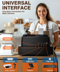 Cash Register With Fast 30 FPS Barcode Scanner And Multiport Connectivity Locking Cash Drawer Box 48 Keys 8 Digital Dual Display