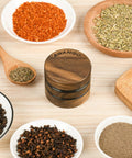 AWANSO 3-piece walnut wood and aluminum spice grinder on a wooden table