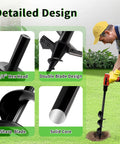 Heavy Duty Garden Auger Drill Bit Shredding Rocky Clay Dirt Like Hot Butter, 3/8" hex head and sharp blade design for efficient digging.