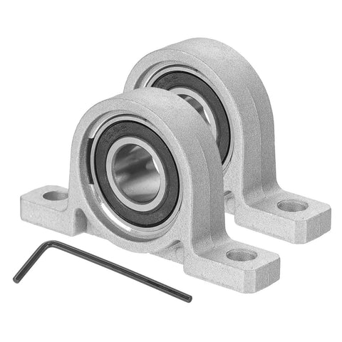 Heavy Duty Self Aligning Pillow Block Bearing Nine Sixteenth Inch Bore Vertical Zinc Alloy Steel Flange Housing Pack Of 2