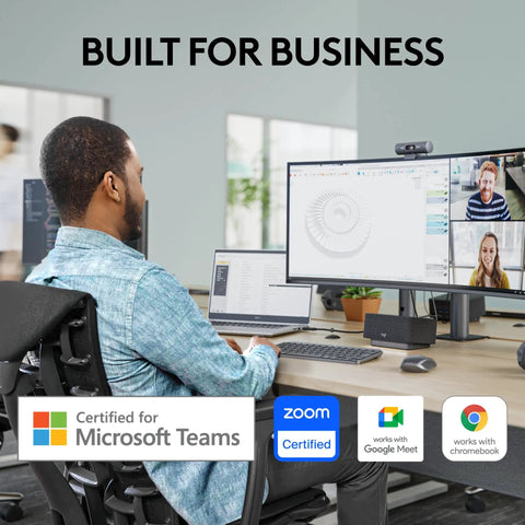 Legit Full HD 1080p Business Webcam With Auto Light Correction Smooth Remote Setup Certified For Virtual Meets in office setting.