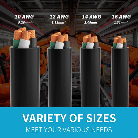 No Sweat 100 Foot 14 3 Sjoow Portable Power Cable Featuring Slick Rubber Jacket for Outdoor Job Sites and Driveway Projects ETL Rated 14 AWG sizes.