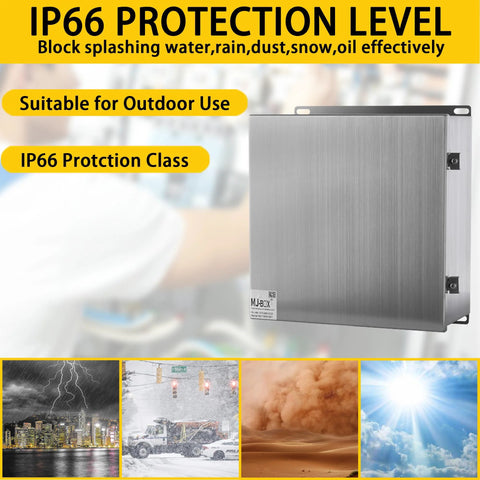 MJ-BOX 304 stainless steel electrical enclosure, 12 x 12 x 6, IP66 outdoor/indoor, NEMA 4X