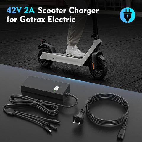 SGS Certified 42V 2A Fast Charger With Three Connector Types For 36V Lithium Batteries Compatible With Pocket Mod Sports Mod And Electric Scooters Worldwide