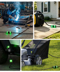 Rockin Reliable Lighted Electrical Outlet With Clear Neon Indicator, 20 Amp 125 Volt Commercial Grade Duplex Receptacle, Nema 5-20R Grounding Socket, Badass Workhorse Build For Shops And Garages, Set Of 10 Black Pieces used in welding and outdoor equipment.