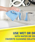Microfiber Cleaning Cloth Bundle 14 By 14 Inches Blue Pack Of 24 Washable and Reusable for cleaning bathroom faucet