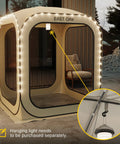 Pop Up Screen Tent With Carry Bag 6 By 6 Feet Portable Screen Room Canopy With Lights Beige