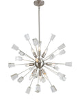 Stardust Sputnik Pendant Light With Crystal Beams Satin Nickel And Black Core Finish 25.88 Inch Diameter Includes 4 Inch, 6 Inch And 12 Inch Stems Plus Extra Stem Options For A Customizable Modern Showpiece, side angle